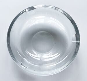 Vintage MCM Large Clear Rounded Glass Ashtray